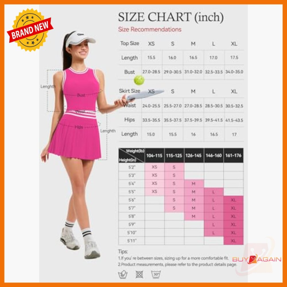 High Waisted Pleated Athletic Skort Set with Built-in Bra and Pockets - Picture 6 of 7